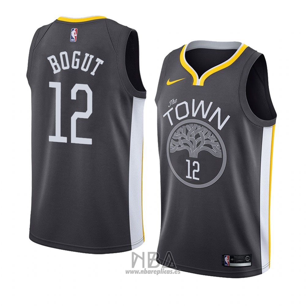 Camiseta Golden State Warriors Andrew Bogut NO 12 Statement 2018 Negro
